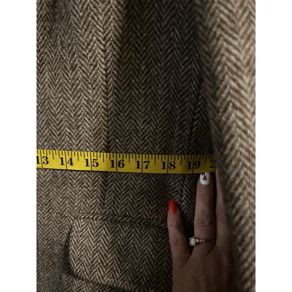 Harris Tweed Jacket Mens Brown Sport Coat Herringbone Wool Scottish Wood Hunt - Picture 14 of 16